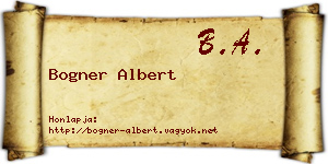 Bogner Albert névjegykártya